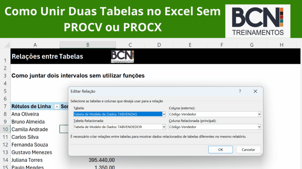 [Vídeo] Como unir duas tabelas no Excel sem PROCV ou PROCX